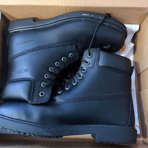 Genuine Grip Side Zipper Leather Boots Size 10.5 W Steel Toe main image 6